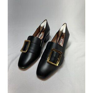 BALLY Women's Black Leather Janelle Buckle Pump Shoes